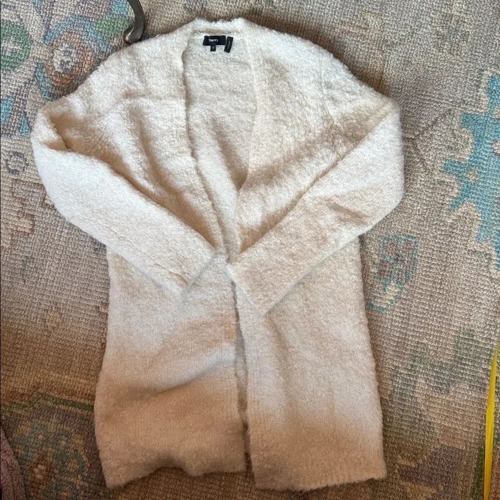Theory Cream Open-Front Cardigan - Picture 3 of 7